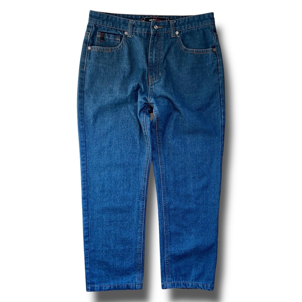Vintage SOUTHPOLE Jeans Men 36 30"L Y2K Loose‎ Straight Denim Streetwear